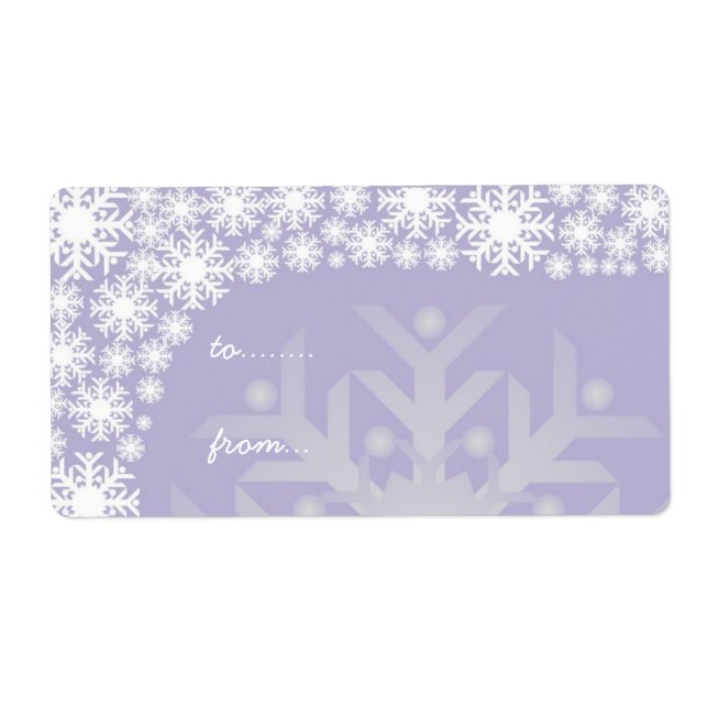 Christmas Gift Tags - Icy Purple Snowflakes (Front)