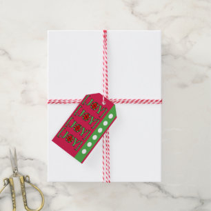 Christmas Gift Tags Joy Red Green 