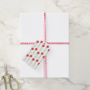 Christmas Gift Tags Poinsettia Floral