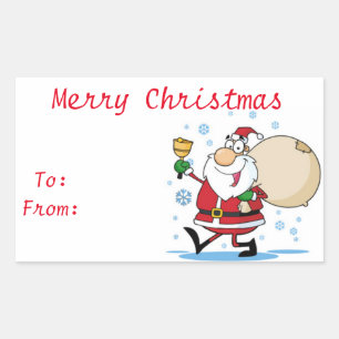 Christmas Gift Tags/Rectangle Stickers/Santa Rectangular Sticker
