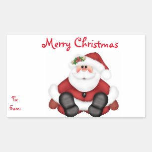 Christmas Gift Tags/Rectangle Stickers/Santa Rectangular Sticker