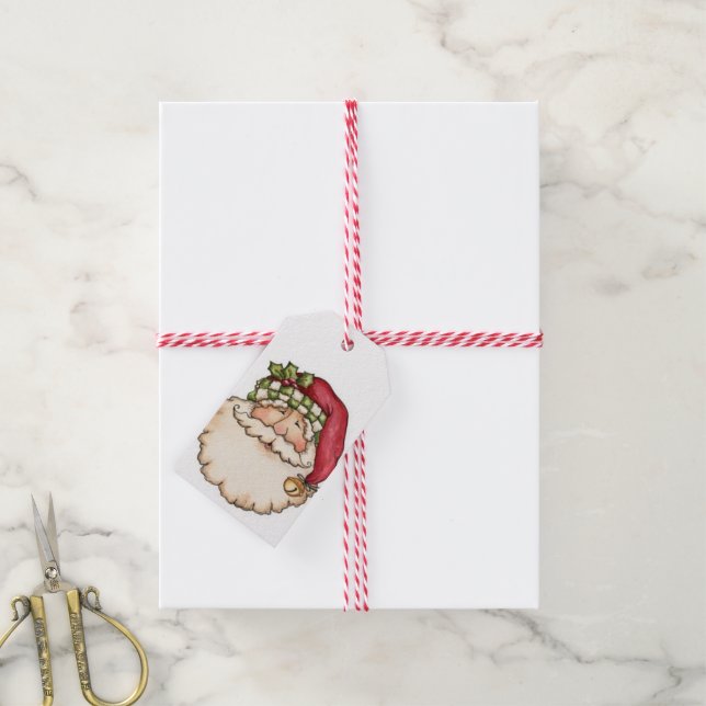 Christmas Gift Tags - Santa (With Twine)