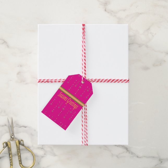 Christmas Gift Tags Seasons Greetings  (With Twine)