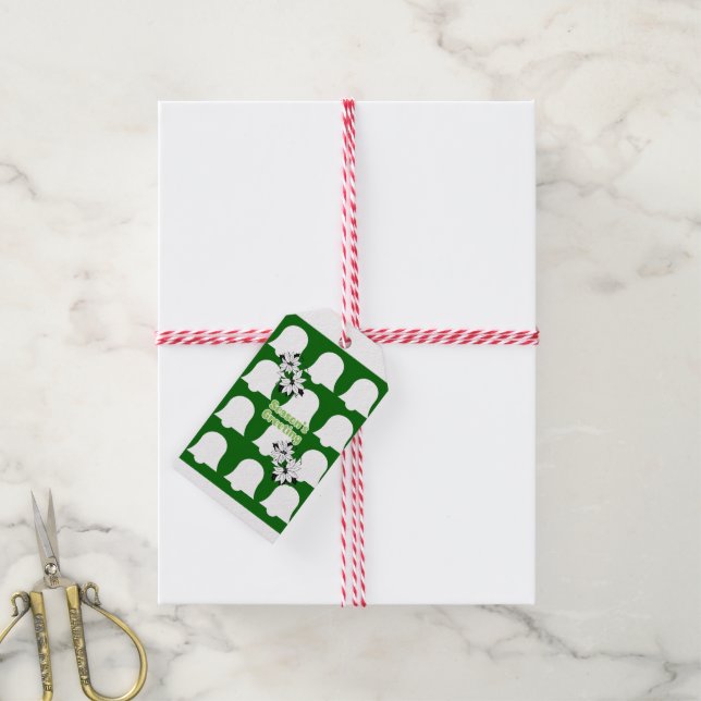 Christmas Gift Tags Seasons Greetings  (With Twine)