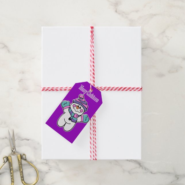 Christmas Gift Tags Snowman  (With Twine)