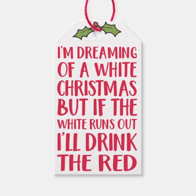 Christmas Gift Tags - Wine Hanging Labels (Front)
