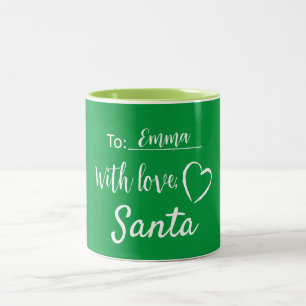 Christmas Gift Tags With Love From Santa Two-Tone Coffee Mug