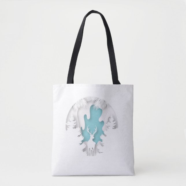 Christmas Gift Tote Bag – Festive Holiday Shopping (Front)
