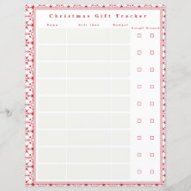 Christmas Gift Tracker for Binder