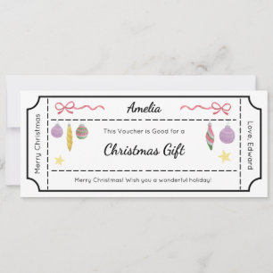 Christmas Gift Voucher, Holidays Greeting Card