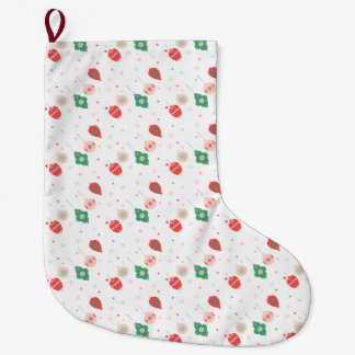 Christmas Gift with Colorful Garlands Large Christmas Stocking