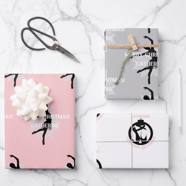 Christmas Gift Wrap Ballet Theme HAMbyWG (Front)