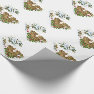 Christmas Gift Wrap/Bunnies and Birds Wrapping Paper