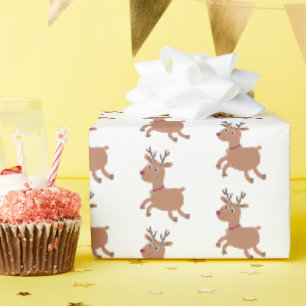 Christmas gift wrap cute reindeer