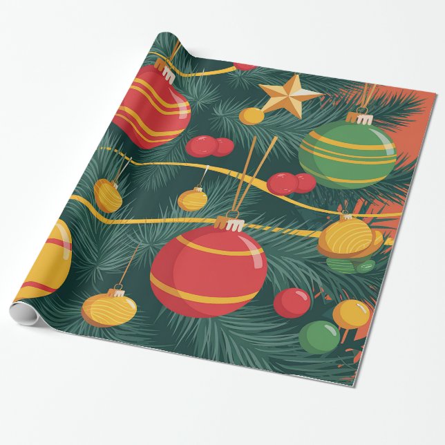 Christmas gift wrap paper (Unrolled)