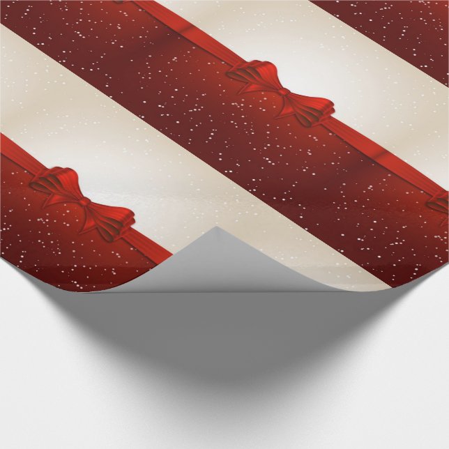 Christmas Gift Wrap/Red Ribbon and Bow Wrapping Paper (Corner)