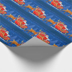 Christmas Gift Wrap/Santa and Sleigh Wrapping Paper