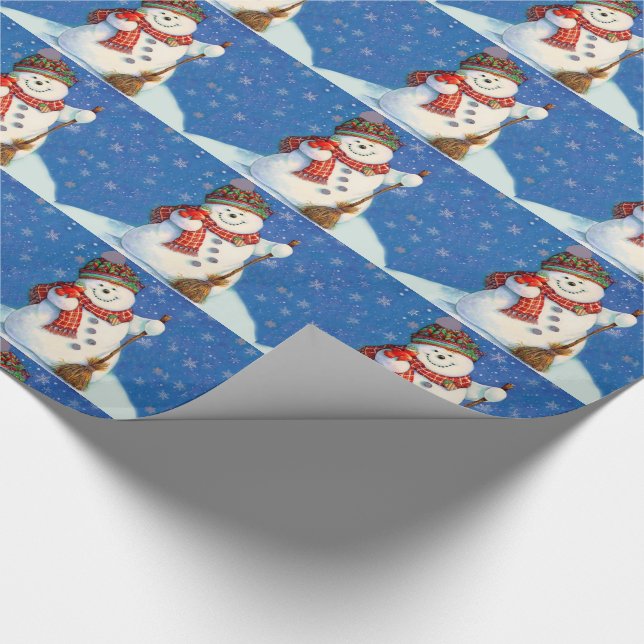 Christmas Gift Wrap/Snowmen Wrapping Paper (Corner)