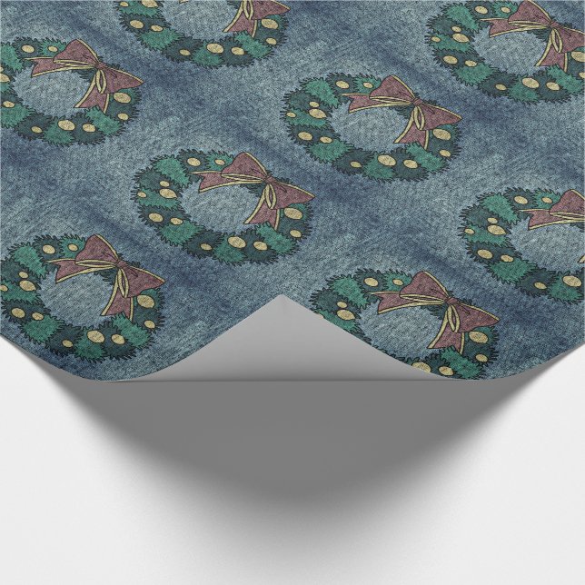 Christmas Gift Wrap/Wreath Wrapping Paper (Corner)