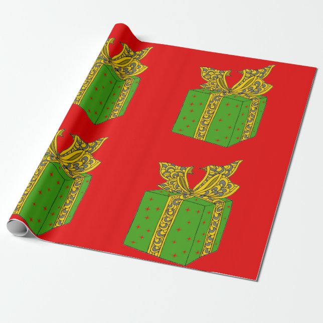 Christmas Gift Wrapping Paper (Unrolled)