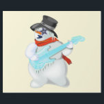 Christmas Gift Wrapping Paper Snowman with Guitar<br><div class="desc">Snowman with Guitar Christmas Gift Wrapping Paper</div>