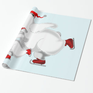 Christmas Gift Wrapping Paper with Happy Bears