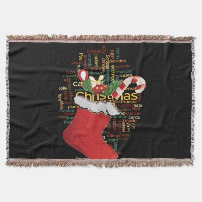 Christmas GIFTS and a Happy New Year Throw Blanket (Front)