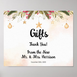 Christmas Gifts Bridal Shower Wedding  Poster
