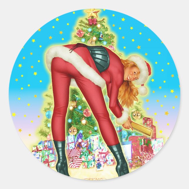 "Christmas Gifts" Classic Round Sticker (Front)