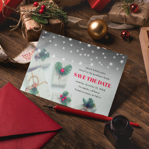 Christmas Gifts   Holiday Party Save the Date Invitation Postcard