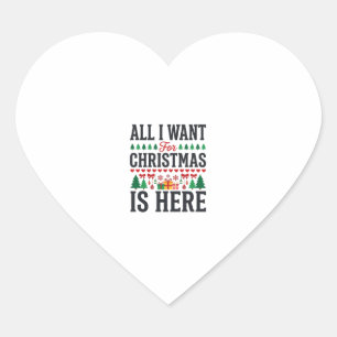 Christmas Gifts Holiday Typography Design Heart Sticker