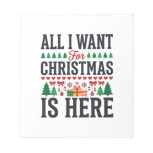 Christmas Gifts Holiday Typography Design Notepad