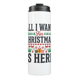 Christmas Gifts Holiday Typography Design Thermal Tumbler