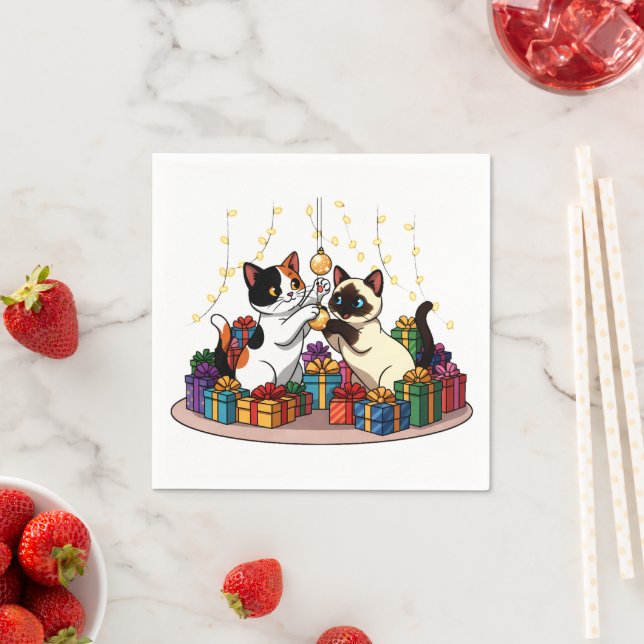 Christmas Gifts & Ornaments Cats Napkin (Insitu)