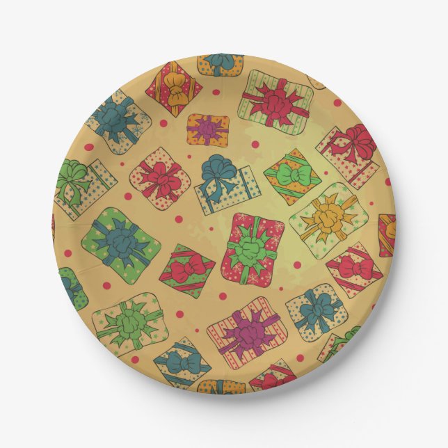 Christmas gifts paper plate (Front)