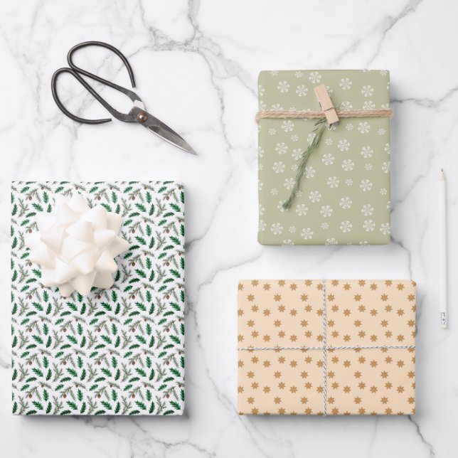 Christmas gifts paper wrapping sheet set (Front)