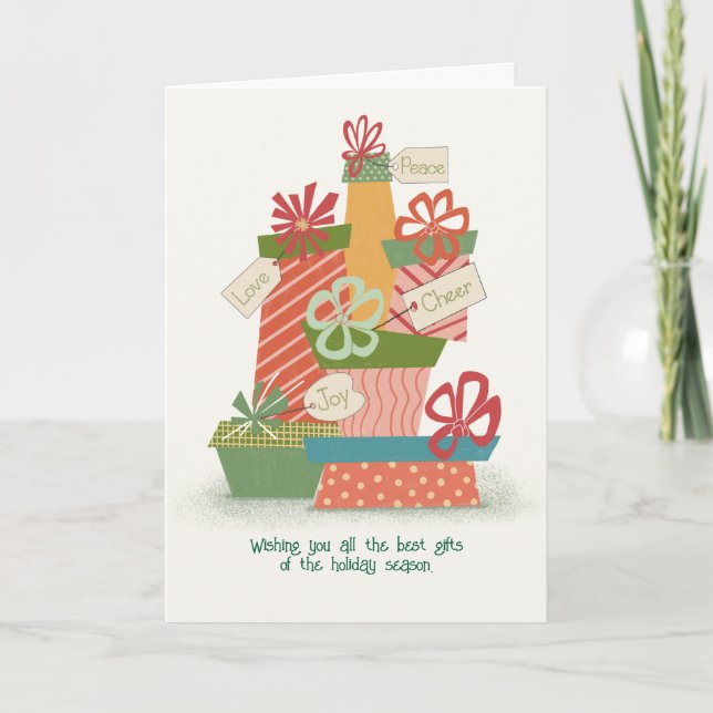 Christmas Gifts Whimsical Illustration Card (Front)