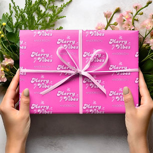 Christmas Giftwrap Merry Vibes Only Personalised Wrapping Paper