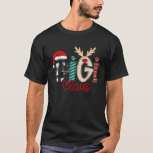 Christmas Gigi Claus Cute Gigi with Santa Hat Rein T-Shirt