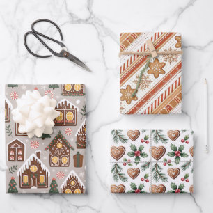 Christmas Ginger Bread Cookies Wrapping Paper Sheet