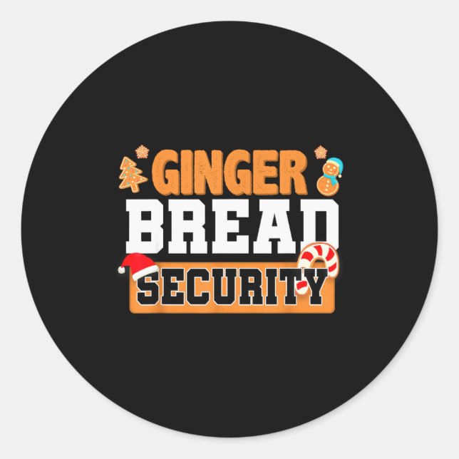 Christmas Ginger Bread Man Dads Cookie Baking Crew Classic Round Sticker (Front)