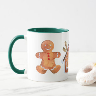 Christmas ginger bread man Two-Tone coffee mug