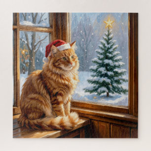 Christmas Ginger Cat Jigsaw Puzzle