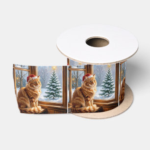 Christmas Ginger Cat Satin Ribbon