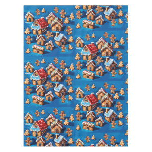 Christmas ginger Cookies Houses Trees Holiday deco Tablecloth