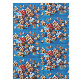 Christmas ginger Cookies Houses Trees Holiday deco Tablecloth