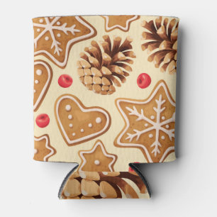 Christmas Ginger: Festive Seamless Pattern. Can Cooler