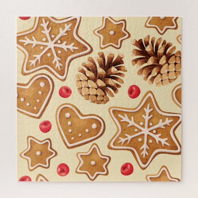 Christmas Ginger: Festive Seamless Pattern. Jigsaw Puzzle (Vertical)