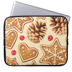 Christmas Ginger: Festive Seamless Pattern. Laptop Sleeve