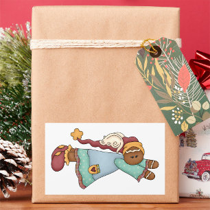 Christmas Gingerbread Angel Rectangular Sticker